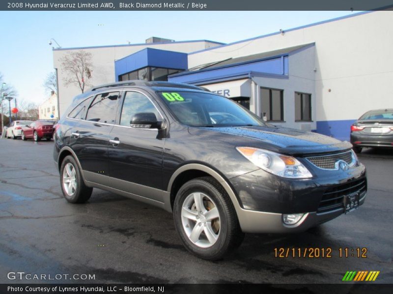 Black Diamond Metallic / Beige 2008 Hyundai Veracruz Limited AWD