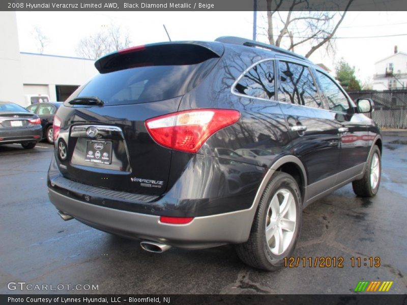 Black Diamond Metallic / Beige 2008 Hyundai Veracruz Limited AWD