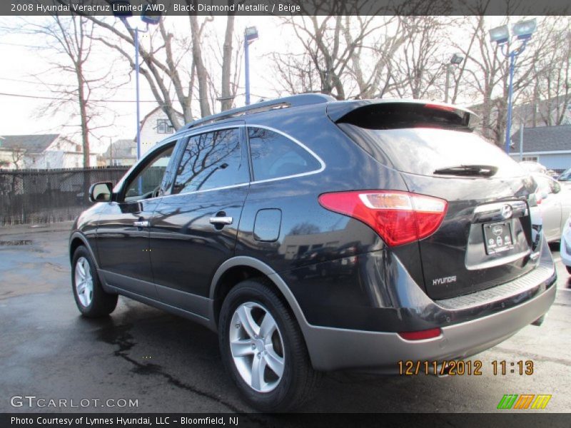 Black Diamond Metallic / Beige 2008 Hyundai Veracruz Limited AWD