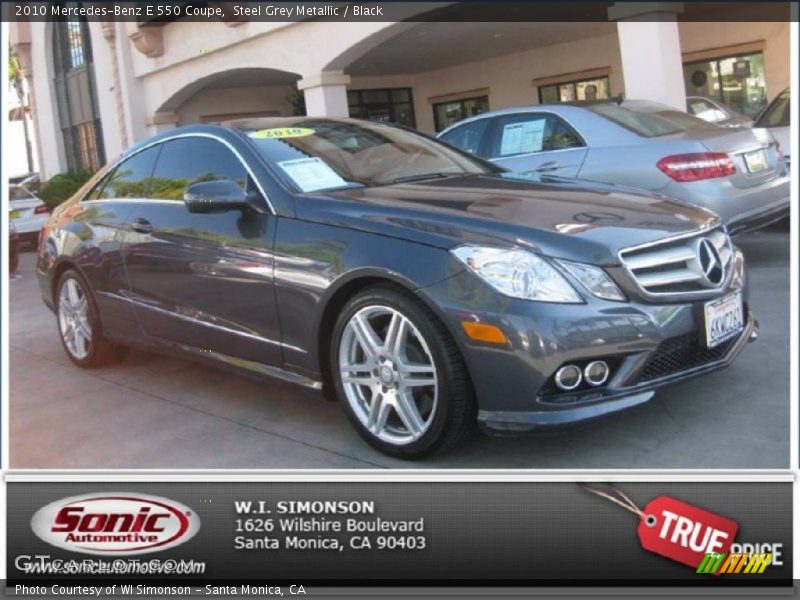 Steel Grey Metallic / Black 2010 Mercedes-Benz E 550 Coupe