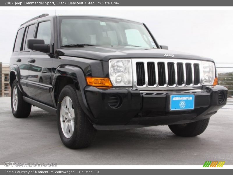 Black Clearcoat / Medium Slate Gray 2007 Jeep Commander Sport