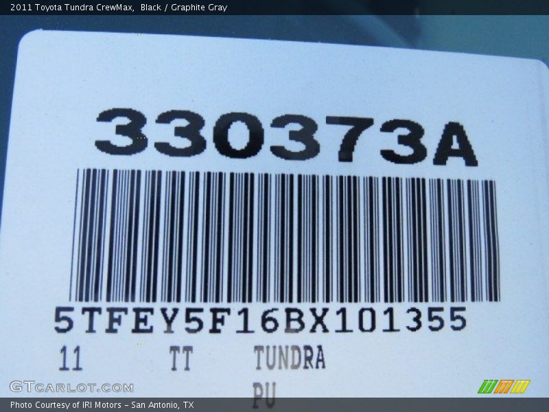 Black / Graphite Gray 2011 Toyota Tundra CrewMax