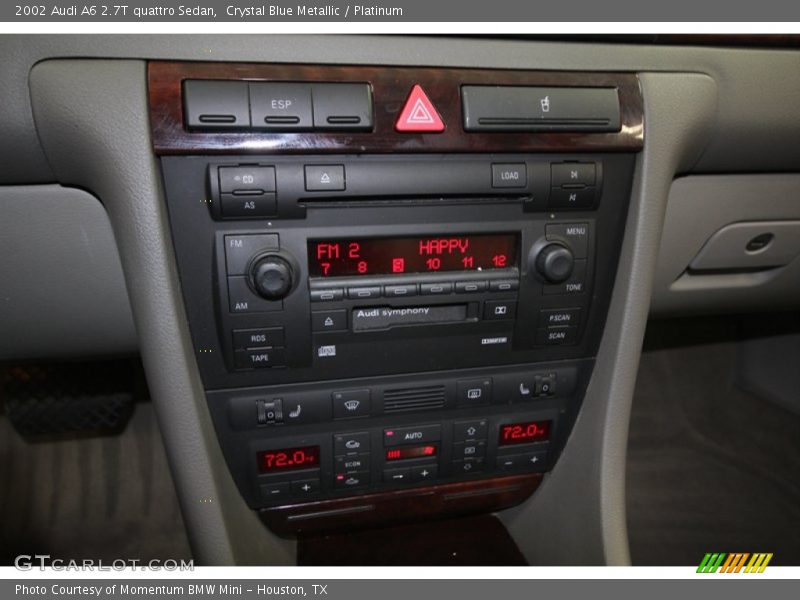 Crystal Blue Metallic / Platinum 2002 Audi A6 2.7T quattro Sedan