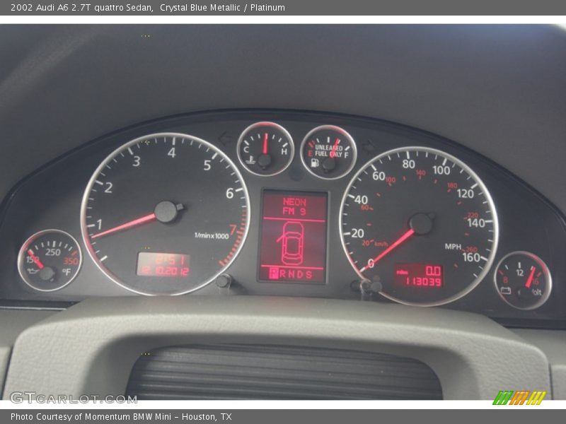 Crystal Blue Metallic / Platinum 2002 Audi A6 2.7T quattro Sedan