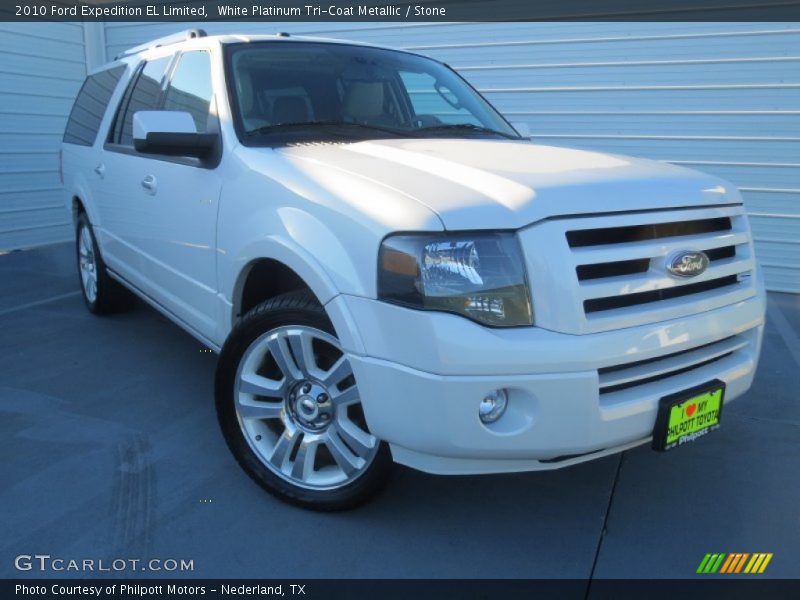 White Platinum Tri-Coat Metallic / Stone 2010 Ford Expedition EL Limited