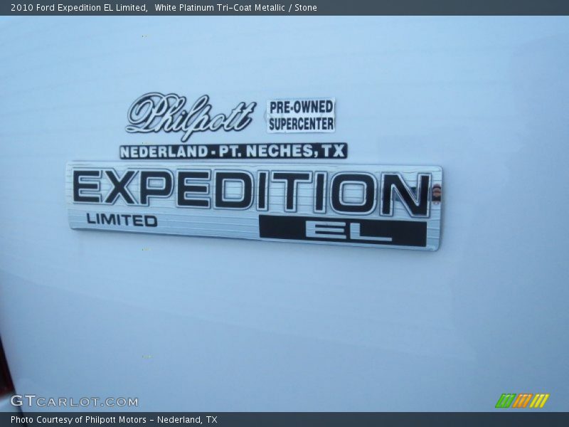 White Platinum Tri-Coat Metallic / Stone 2010 Ford Expedition EL Limited