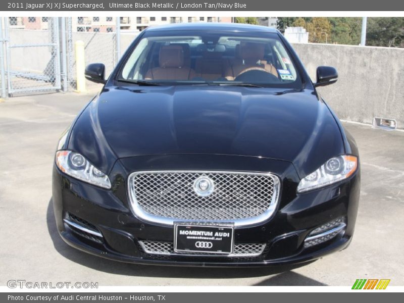 Ultimate Black Metallic / London Tan/Navy Blue 2011 Jaguar XJ XJ Supercharged