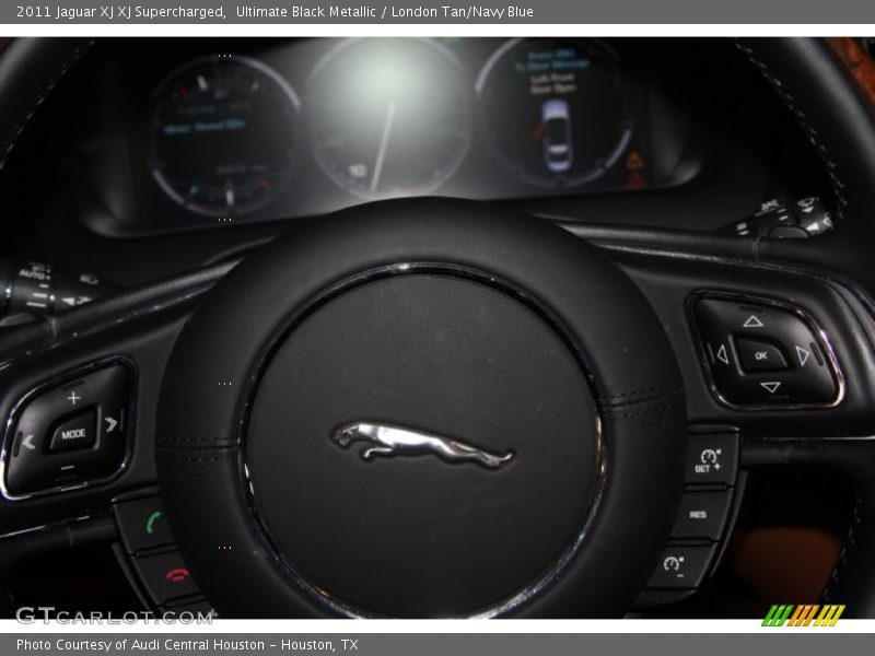 Ultimate Black Metallic / London Tan/Navy Blue 2011 Jaguar XJ XJ Supercharged