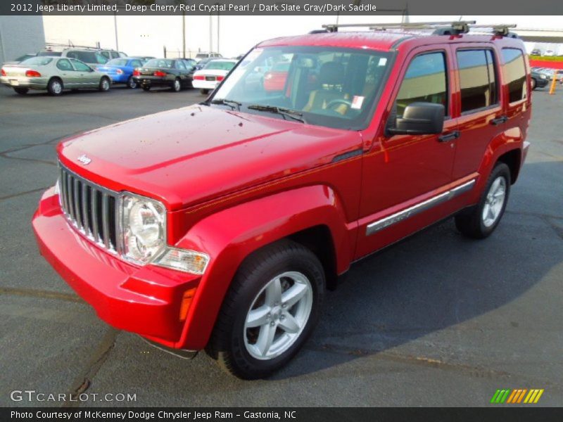 Deep Cherry Red Crystal Pearl / Dark Slate Gray/Dark Saddle 2012 Jeep Liberty Limited