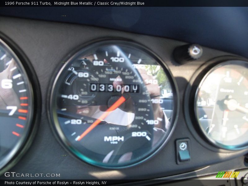 Midnight Blue Metallic / Classic Grey/Midnight Blue 1996 Porsche 911 Turbo
