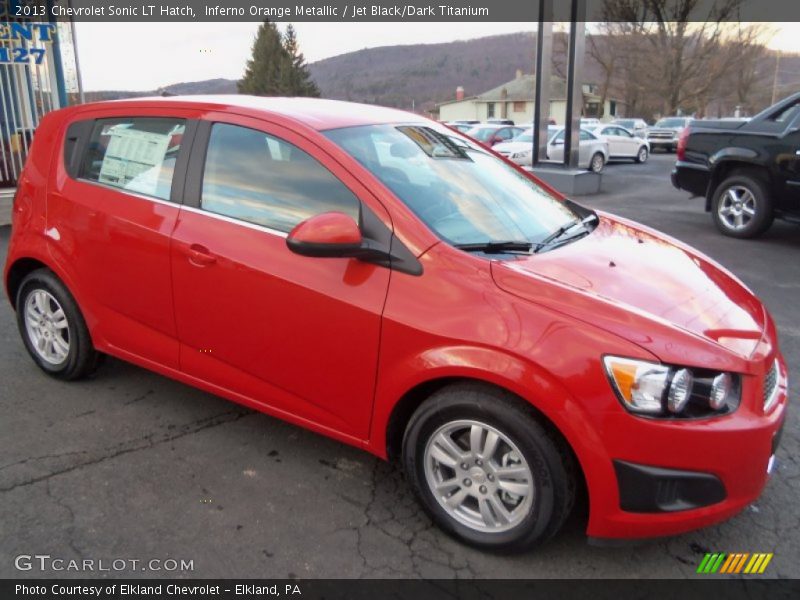 Inferno Orange Metallic / Jet Black/Dark Titanium 2013 Chevrolet Sonic LT Hatch