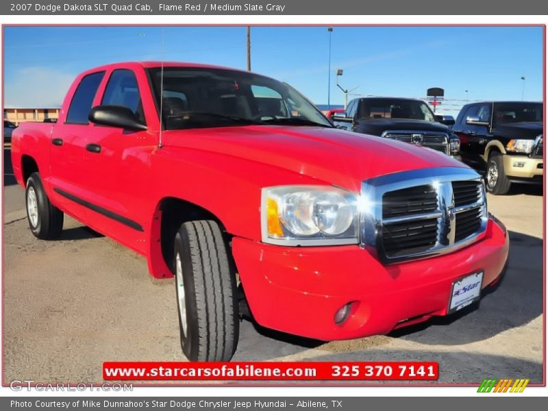 Flame Red / Medium Slate Gray 2007 Dodge Dakota SLT Quad Cab