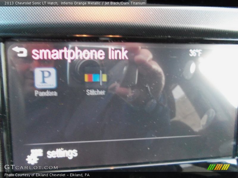 Inferno Orange Metallic / Jet Black/Dark Titanium 2013 Chevrolet Sonic LT Hatch