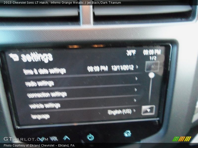 Inferno Orange Metallic / Jet Black/Dark Titanium 2013 Chevrolet Sonic LT Hatch
