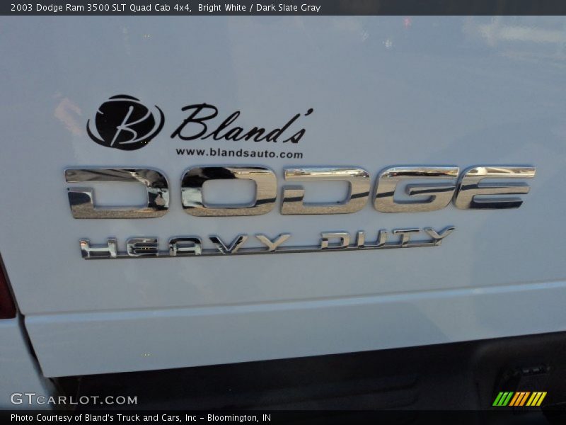 Bright White / Dark Slate Gray 2003 Dodge Ram 3500 SLT Quad Cab 4x4