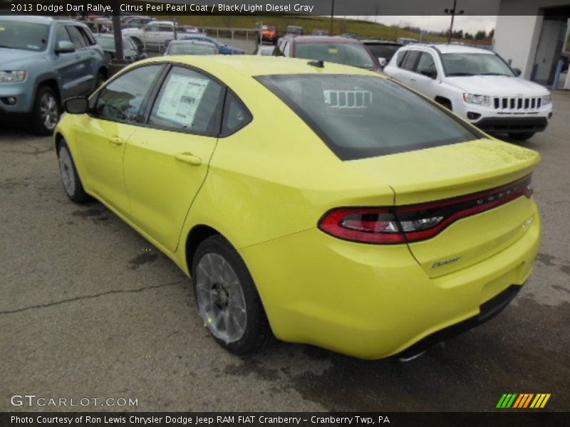 Citrus Peel Pearl Coat / Black/Light Diesel Gray 2013 Dodge Dart Rallye