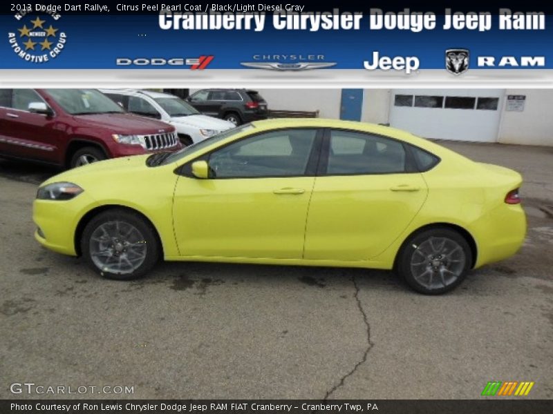 Citrus Peel Pearl Coat / Black/Light Diesel Gray 2013 Dodge Dart Rallye