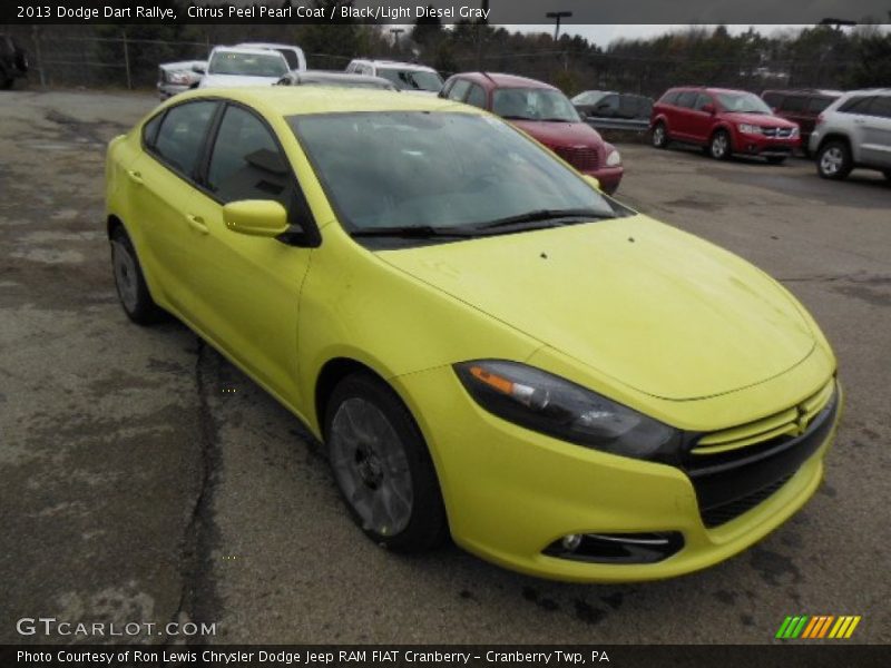 Citrus Peel Pearl Coat / Black/Light Diesel Gray 2013 Dodge Dart Rallye
