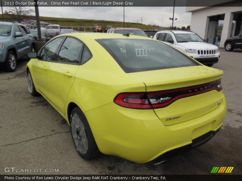 Citrus Peel Pearl Coat / Black/Light Diesel Gray 2013 Dodge Dart Rallye