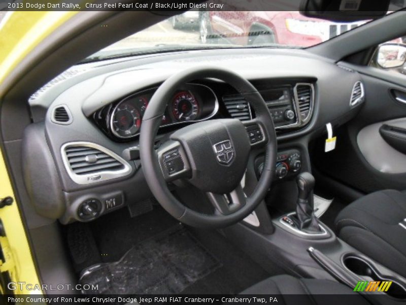 Citrus Peel Pearl Coat / Black/Light Diesel Gray 2013 Dodge Dart Rallye