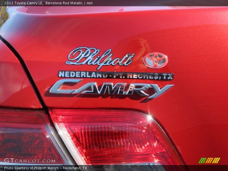 Barcelona Red Metallic / Ash 2011 Toyota Camry LE