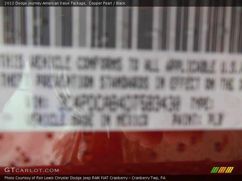Copper Pearl / Black 2013 Dodge Journey American Value Package