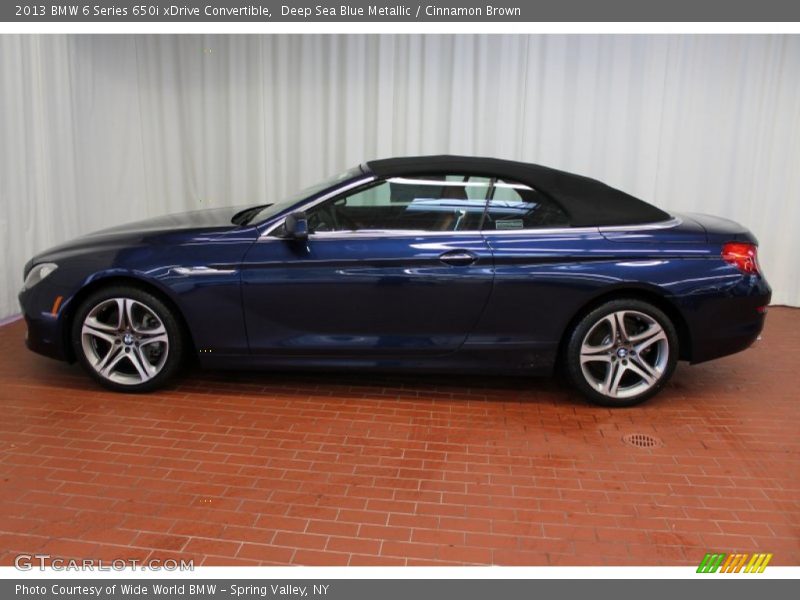 Deep Sea Blue Metallic / Cinnamon Brown 2013 BMW 6 Series 650i xDrive Convertible