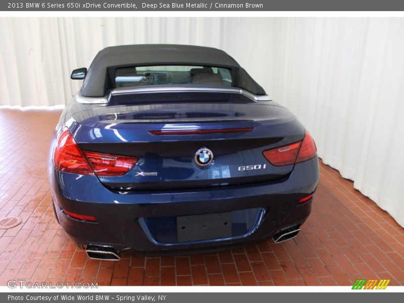 Deep Sea Blue Metallic / Cinnamon Brown 2013 BMW 6 Series 650i xDrive Convertible