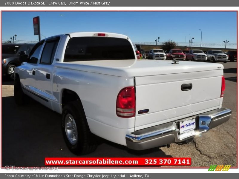 Bright White / Mist Gray 2000 Dodge Dakota SLT Crew Cab