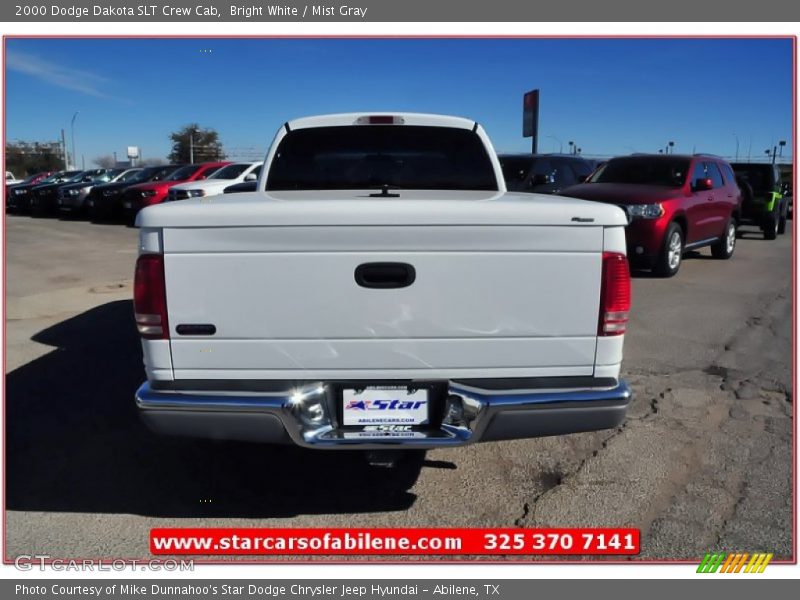 Bright White / Mist Gray 2000 Dodge Dakota SLT Crew Cab
