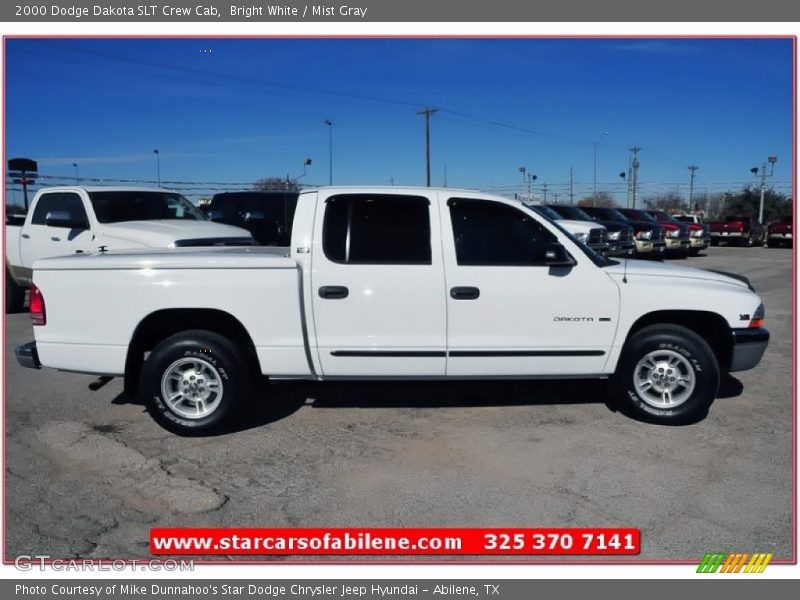 Bright White / Mist Gray 2000 Dodge Dakota SLT Crew Cab