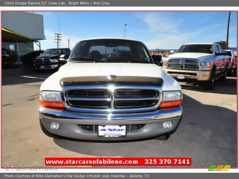 Bright White / Mist Gray 2000 Dodge Dakota SLT Crew Cab