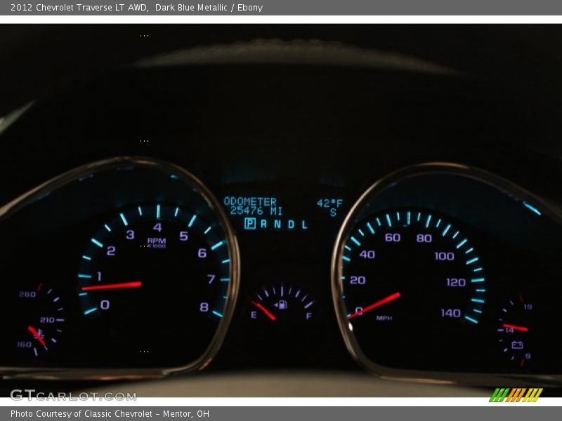 Dark Blue Metallic / Ebony 2012 Chevrolet Traverse LT AWD