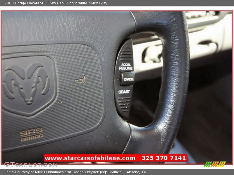 Bright White / Mist Gray 2000 Dodge Dakota SLT Crew Cab