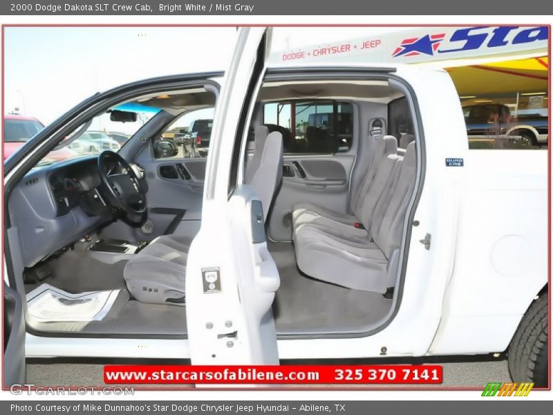 Bright White / Mist Gray 2000 Dodge Dakota SLT Crew Cab