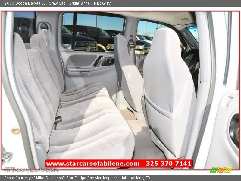 Bright White / Mist Gray 2000 Dodge Dakota SLT Crew Cab