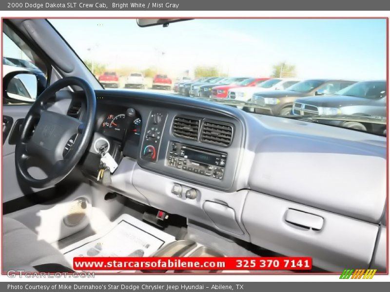 Bright White / Mist Gray 2000 Dodge Dakota SLT Crew Cab