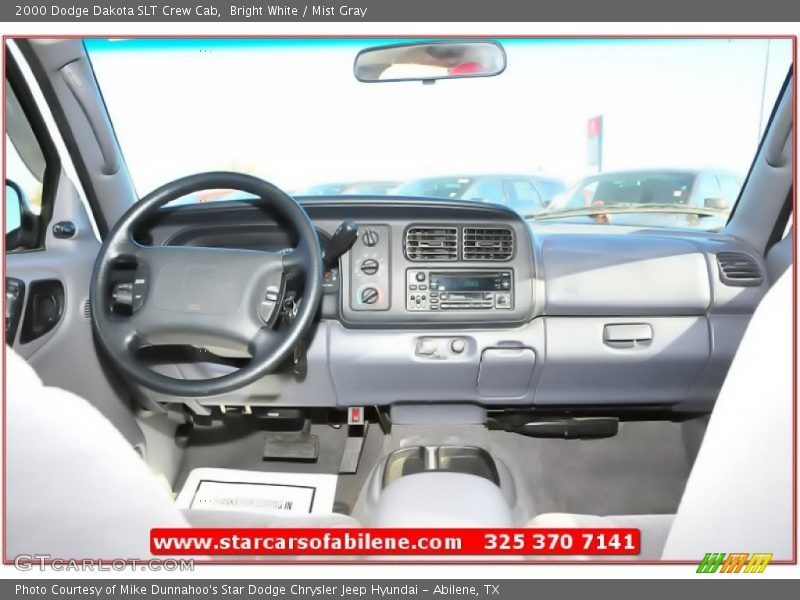 Bright White / Mist Gray 2000 Dodge Dakota SLT Crew Cab
