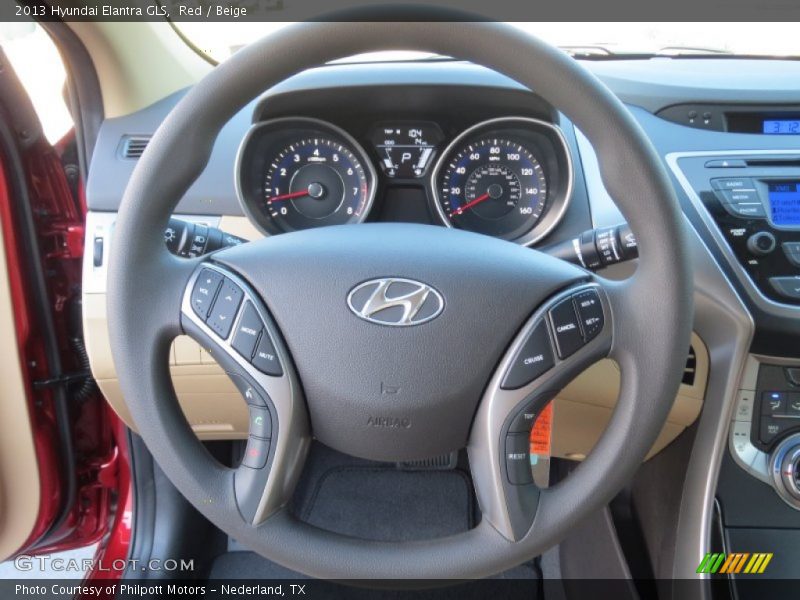 Red / Beige 2013 Hyundai Elantra GLS