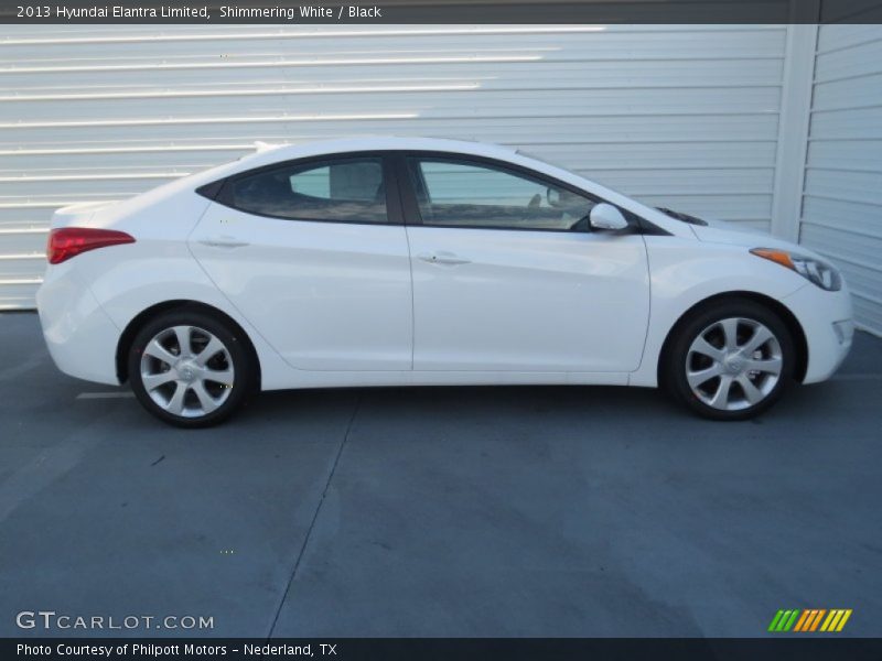 Shimmering White / Black 2013 Hyundai Elantra Limited