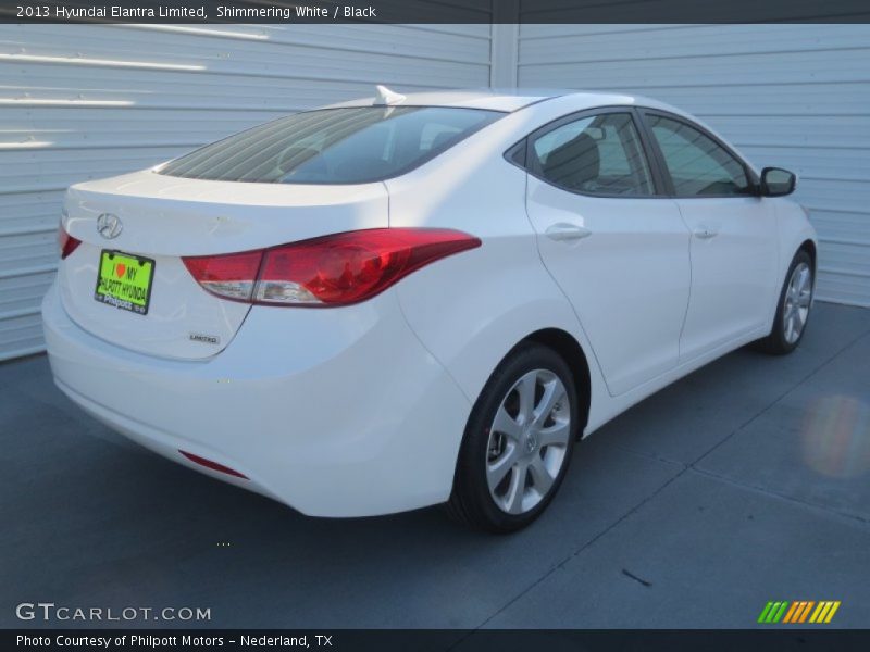 Shimmering White / Black 2013 Hyundai Elantra Limited