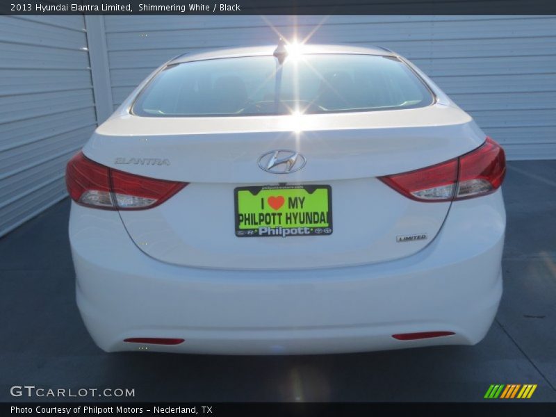 Shimmering White / Black 2013 Hyundai Elantra Limited