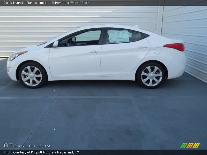 Shimmering White / Black 2013 Hyundai Elantra Limited