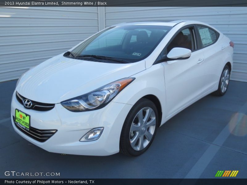 Shimmering White / Black 2013 Hyundai Elantra Limited
