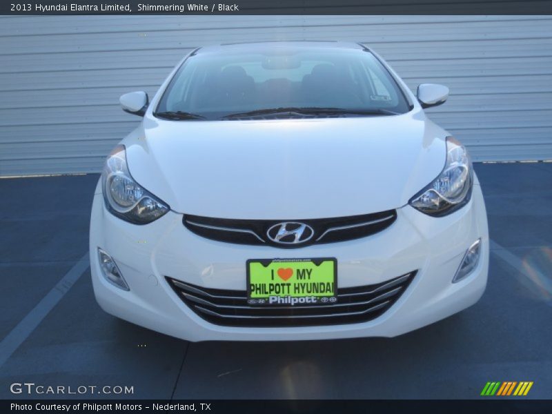 Shimmering White / Black 2013 Hyundai Elantra Limited