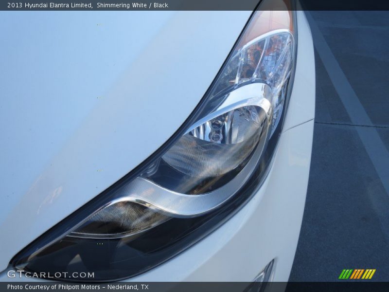 Shimmering White / Black 2013 Hyundai Elantra Limited
