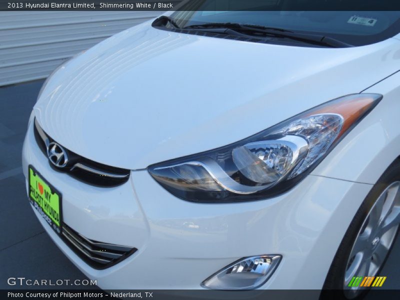 Shimmering White / Black 2013 Hyundai Elantra Limited