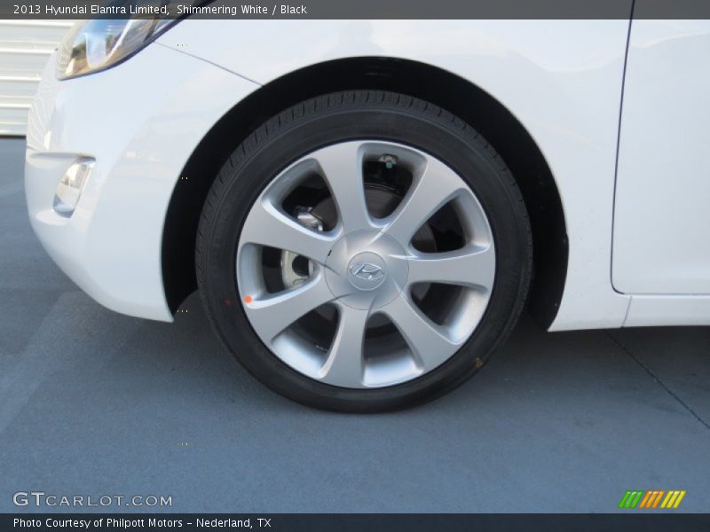Shimmering White / Black 2013 Hyundai Elantra Limited