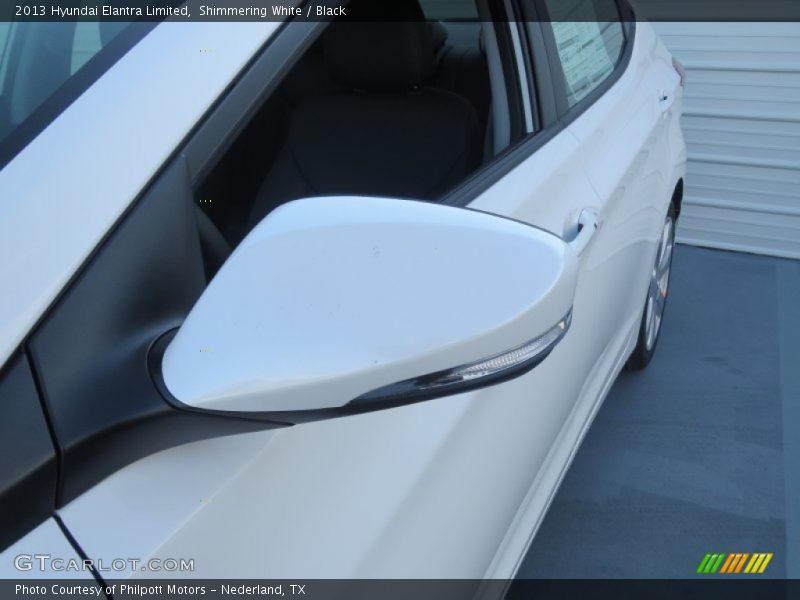 Shimmering White / Black 2013 Hyundai Elantra Limited
