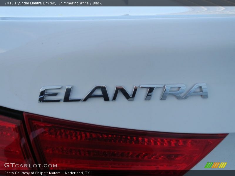Shimmering White / Black 2013 Hyundai Elantra Limited